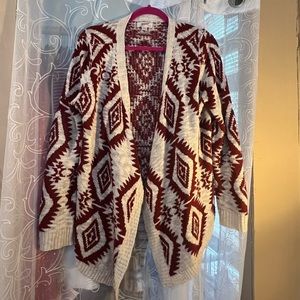 Aztec Print Flowy Cardigan - Plus